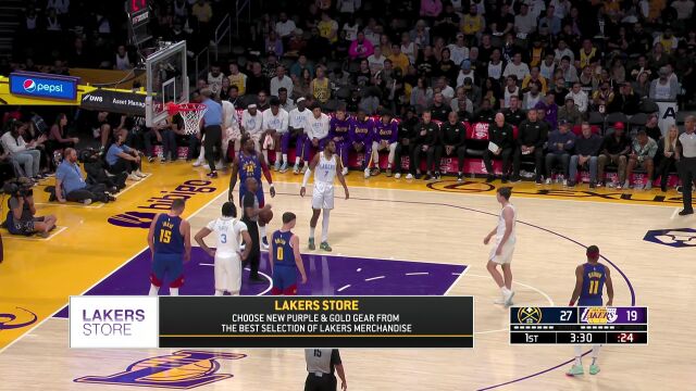 NBA常规赛：掘金vs湖人 第1节中文解说回放