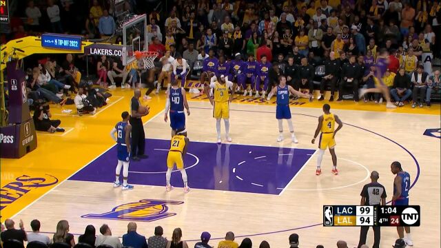 NBA常规赛：快船vs湖人第4节英文原声回放