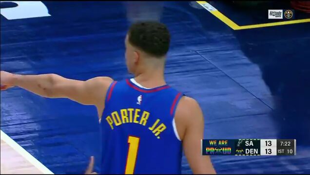 NBA常规赛：马刺vs掘金第1节中文解说回放