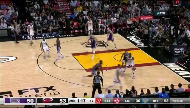 NBA常规赛：国王vs热火第2节英文原声回放