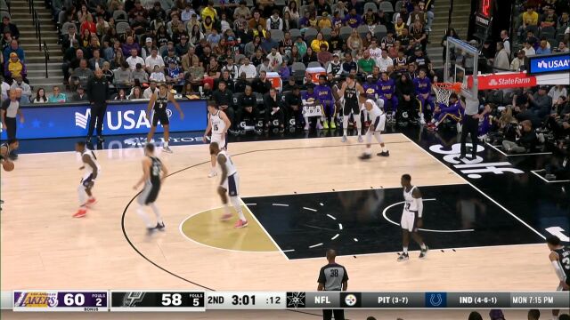 NBA常规赛：湖人vs马刺只关于篮球解说全场回放