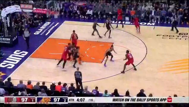 NBA常规赛：开拓者vs太阳第4节英文原声回放