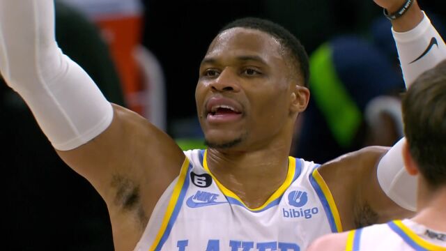 NBA常规赛：湖人vs森林狼第3节 英文解说回放