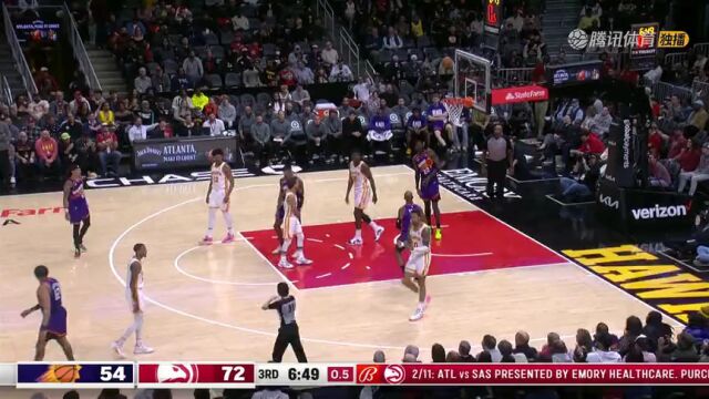 NBA常规赛：太阳vs老鹰第3节英文原声回放