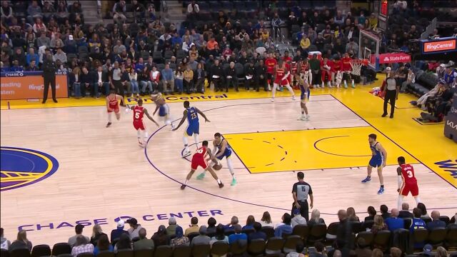 NBA常规赛：老鹰vs勇士第2节中文解说回放