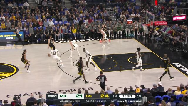 雄鹿vs勇士第1节英文原声回放