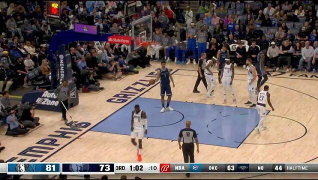 NBA常规赛：独行侠vs灰熊中文解说全场回放