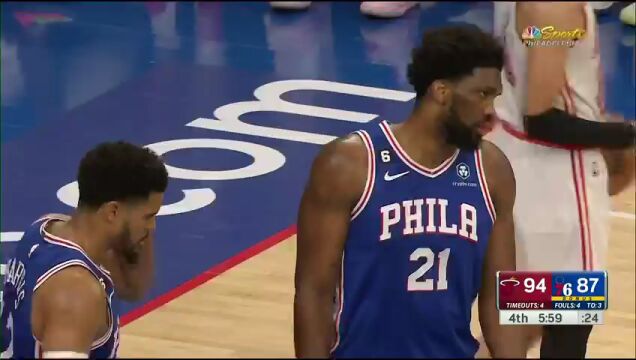 NBA常规赛：热火vs76人第4节英文原声回放