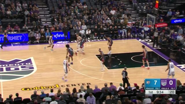NBA常规赛：雷霆vs国王第1节中文解说回放