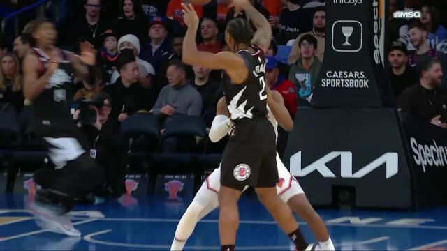 莱昂纳德妙笔生花助攻连线 曼恩空切接球上篮以一敌二