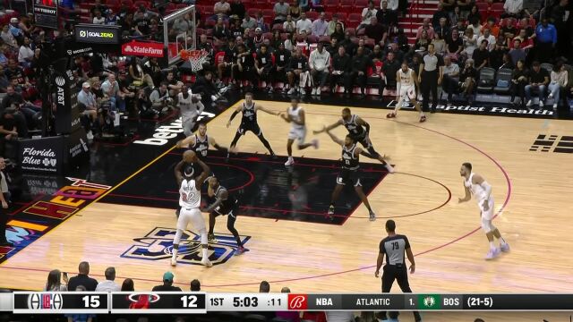 快船vs热火第1节英文原声回放