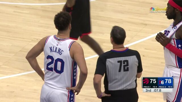 NBA常规赛：猛龙vs费城英文原声全场回放