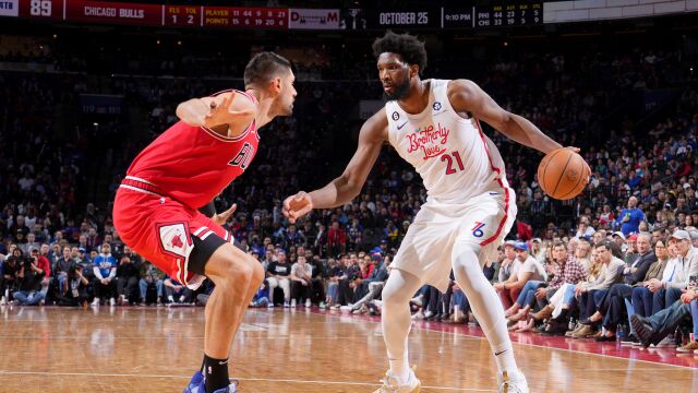 恩比德vs公牛集锦 轰下37+16连续10场得分30+