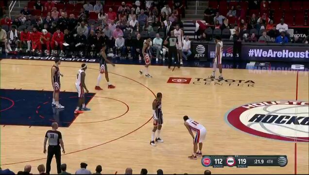 NBA常规赛：活塞vs火箭第4节英文原声回放