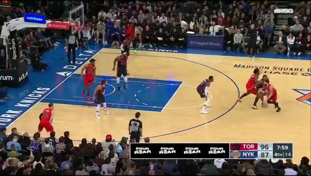 NBA常规赛：猛龙vs尼克斯第4节英文原声回放