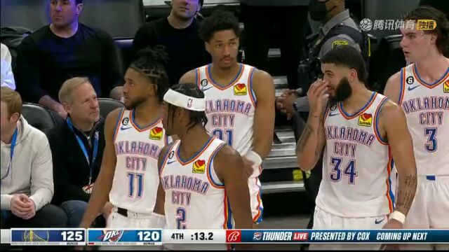 NBA常规赛：勇士vs雷霆第4节英文原声回放