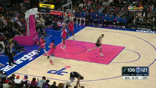 马刺vs奇才第4节中文解说回放