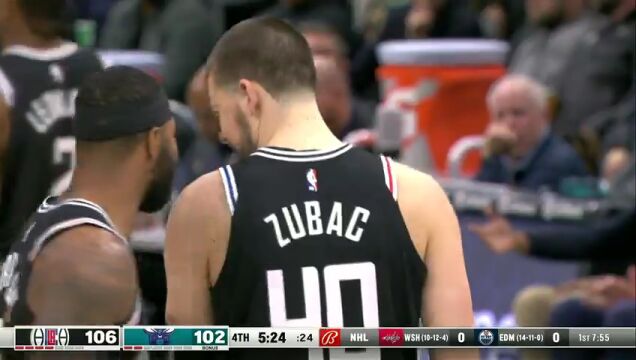 NBA常规赛：快船vs黄蜂第4节英文原声回放