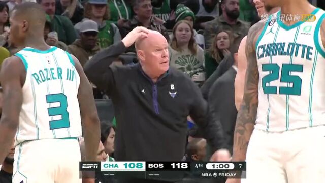 NBA常规赛：黄蜂vs凯尔特人第4节英文原声回放