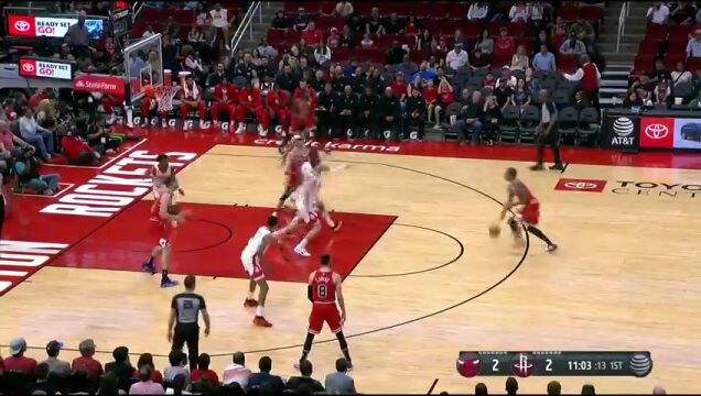 NBA常规赛：公牛vs火箭第1节中文解说回放