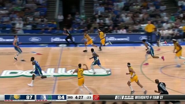 哈利伯顿背后封盖欧文 恩沃拉转换强打2+1得手