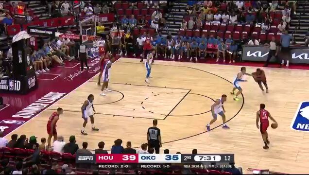 NBA夏季联赛：火箭vs雷霆第2节中文解说回放