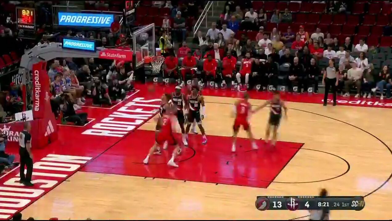 【回放】NBA常规赛:开拓者vs火箭第1节中文解说回放