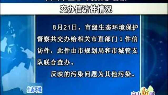 白山市生态环境保护督察交办信访件情况