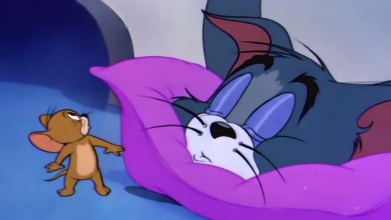 猫和老鼠汤姆这是多瞌睡啊用火柴撑眼皮火柴都压断了