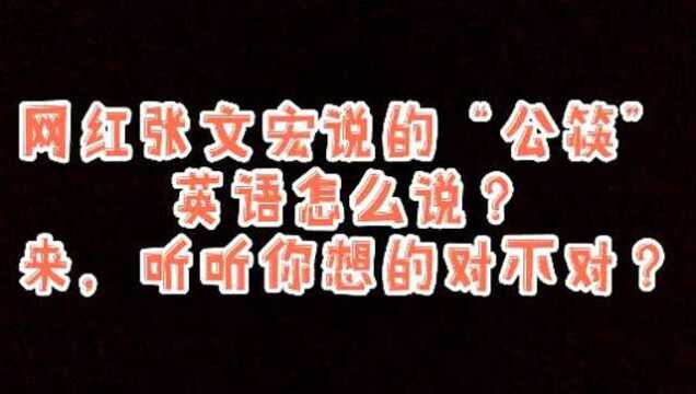 【伐哥讲英语】网红张文宏说的公筷,英语怎么说?来听听你想的对吗?