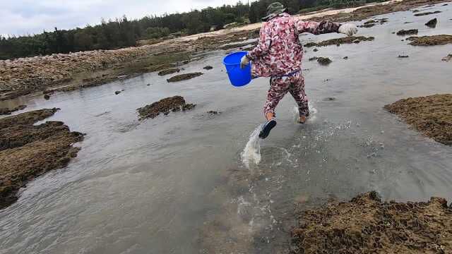 阿忙在大海入水口发现猛货踪迹,浪大水混看不清,难怪全都躲在这