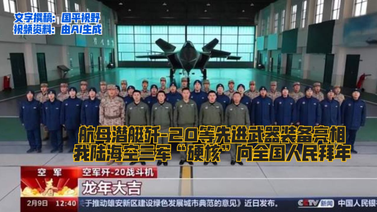 我陆海空三军兵强马壮,航母潜艇歼20出镜,给全国人民“硬核”拜年