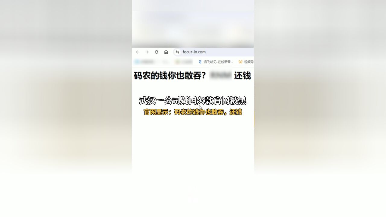 武汉一公司疑因欠款官网被黑,官网显示:码农的钱你也敢吞,还钱