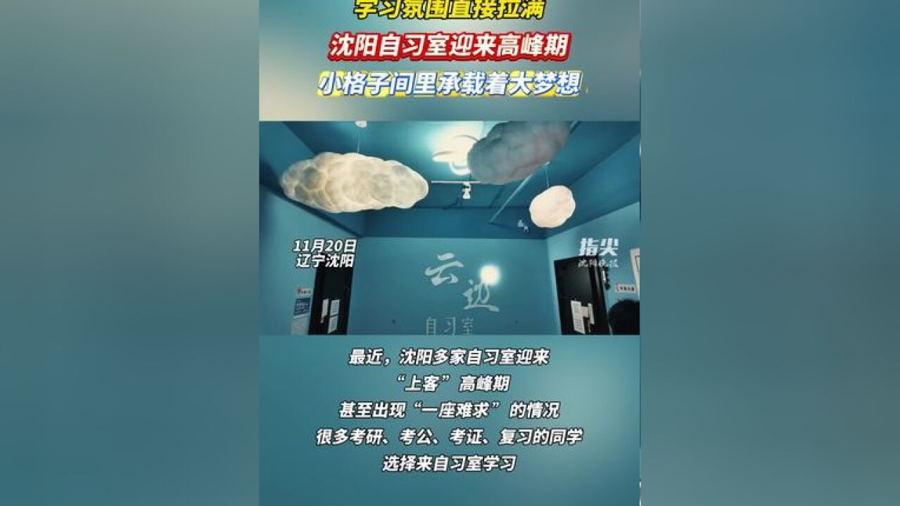 学习氛围直接拉满 沈阳自习室迎来高峰期 小格子间里承载着大梦想