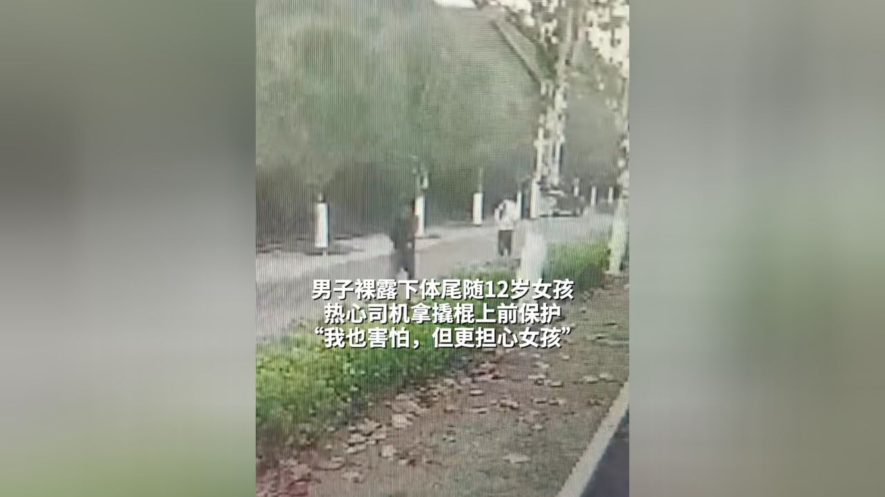 男子裸露下体尾随12岁女孩,热心司机拿撬棍上前保护:“我也害怕,但更担心女孩”