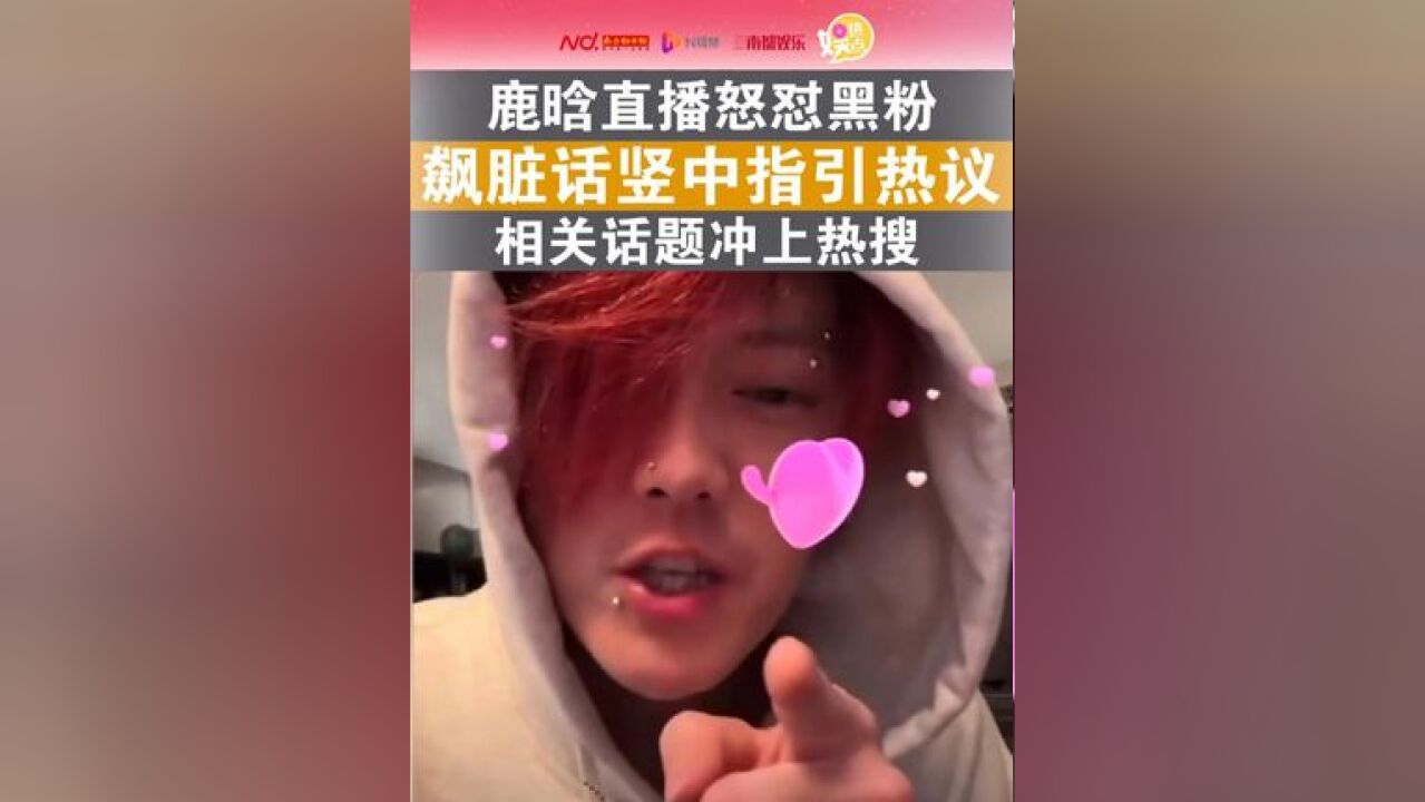 飙脏话竖中指引热议!相关话题冲上热搜 29日,有网友质疑鹿晗的精神状态,并留下恶意评论,鹿晗正面回应道:“我就喝多了,怎么着?