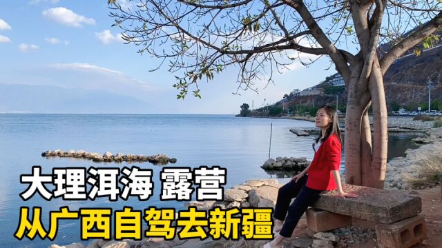 从广西自驾去新疆,在大理洱海边的文笔村露营,这里美得让人不敢相信!