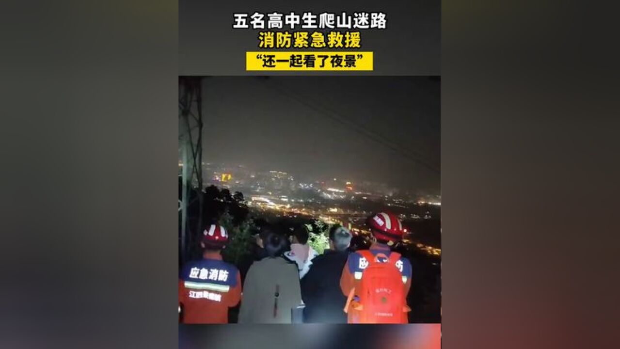 五名高中生爬山迷路,消防员救援时还一起看了夜景