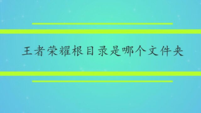 王者荣耀根目录是哪个文件夹