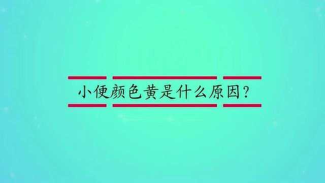 小便颜色黄是什么原因?