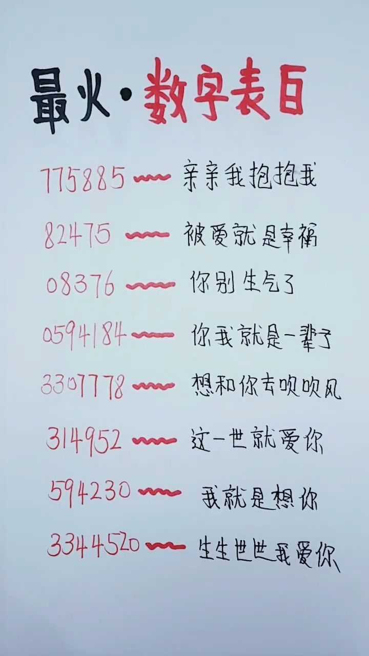 最火的数字表白