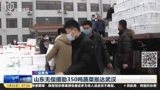 山东无偿援助350吨蔬菜抵达武汉 以低于市场价格向武汉市民销售