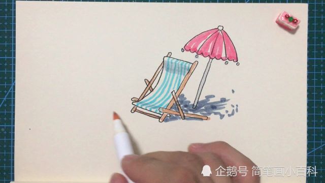 简笔画沙滩椅的画法,记得收藏哦