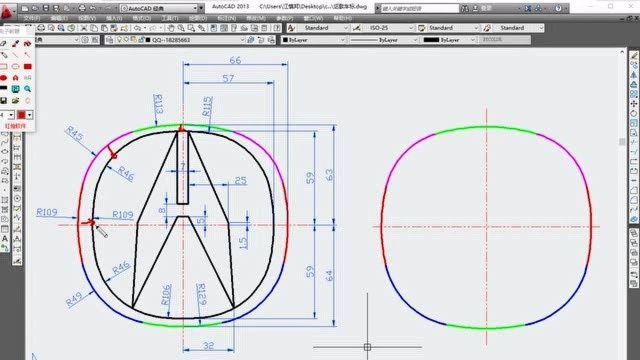 CAD绘图实例之讴歌车标(下)