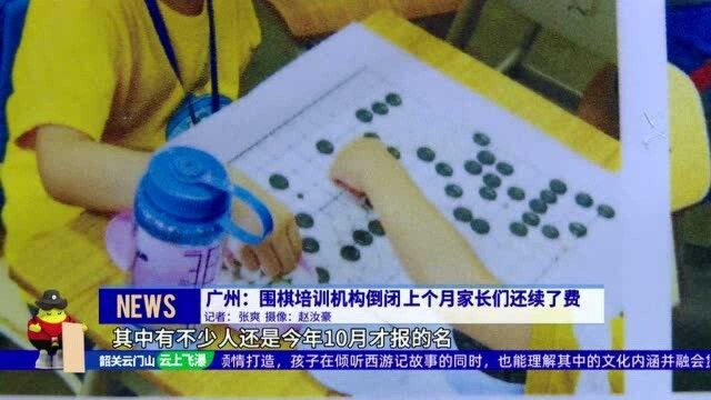 广州:围棋培训机构倒闭 上个月家长们还续了费