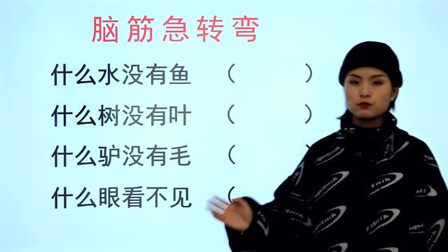 脑筋急转弯题:什么水没有鱼,什么树没有叶,什么驴没有毛?