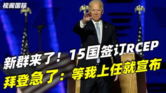 新群来了!15国签订RCEP,美国盟友日韩澳皆在群内,拜登:等我上任