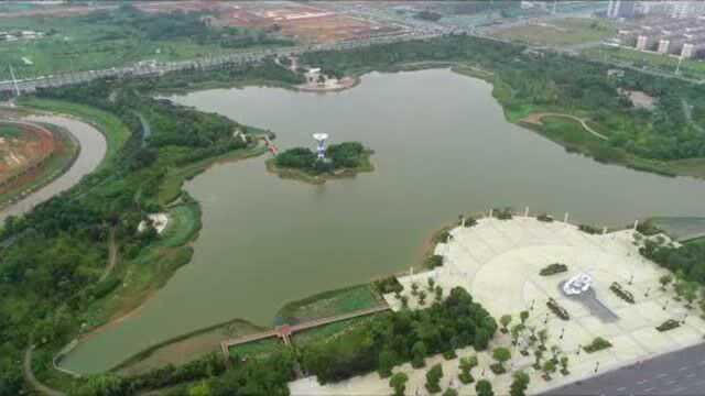 高安市瑞阳湖湿地公园:湖泊外形依据高安地图形状而建设,大赞一个!