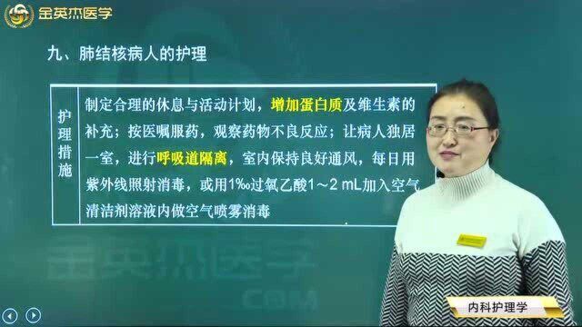 呼吸系统疾病:肺结核的临床表现、护理措施及其肺结核病人的护理操作.