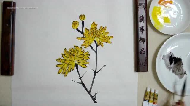 国画中的写意菊花太简单了,还不知道怎么画的同学赶快收藏.